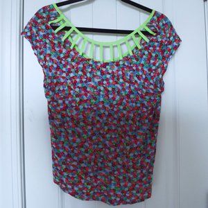 Neon Floral Top
